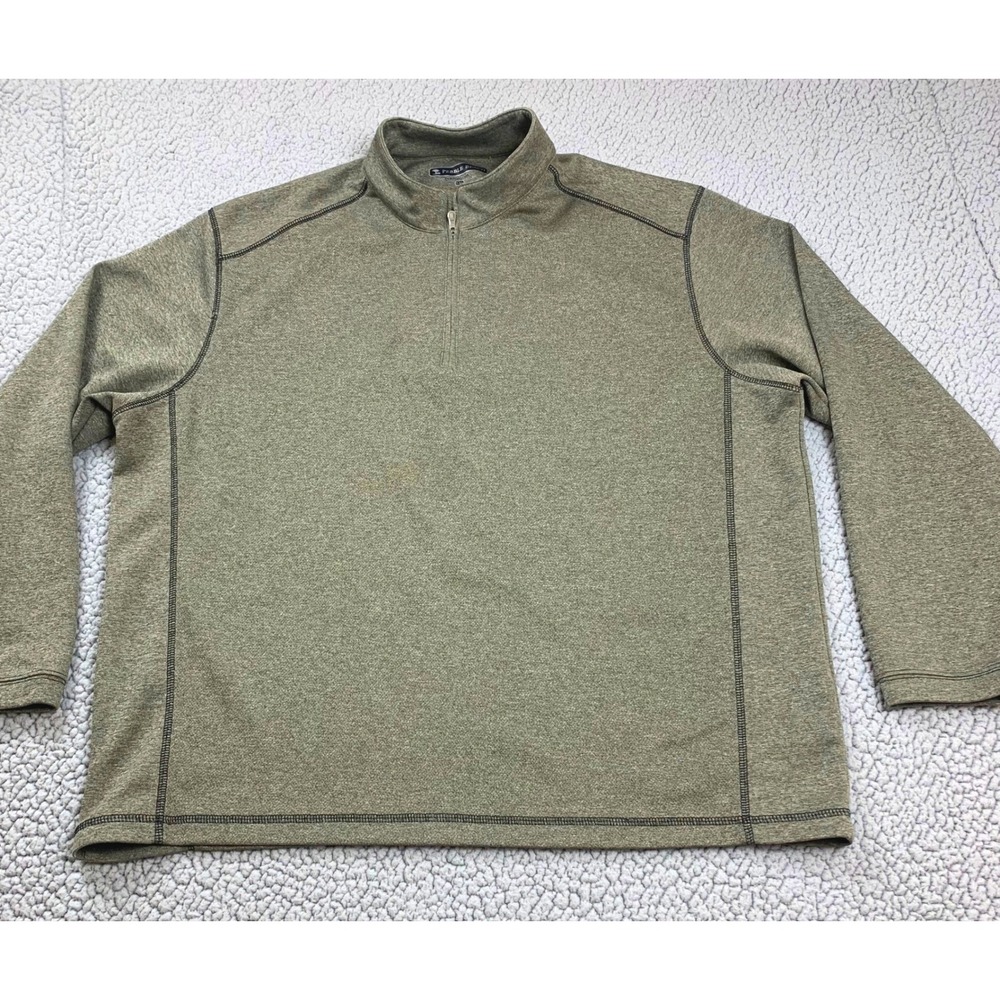 Pebble Beach Men XXL Golf Pullover Olive Green Performance 1/4 Zip Active Shirt